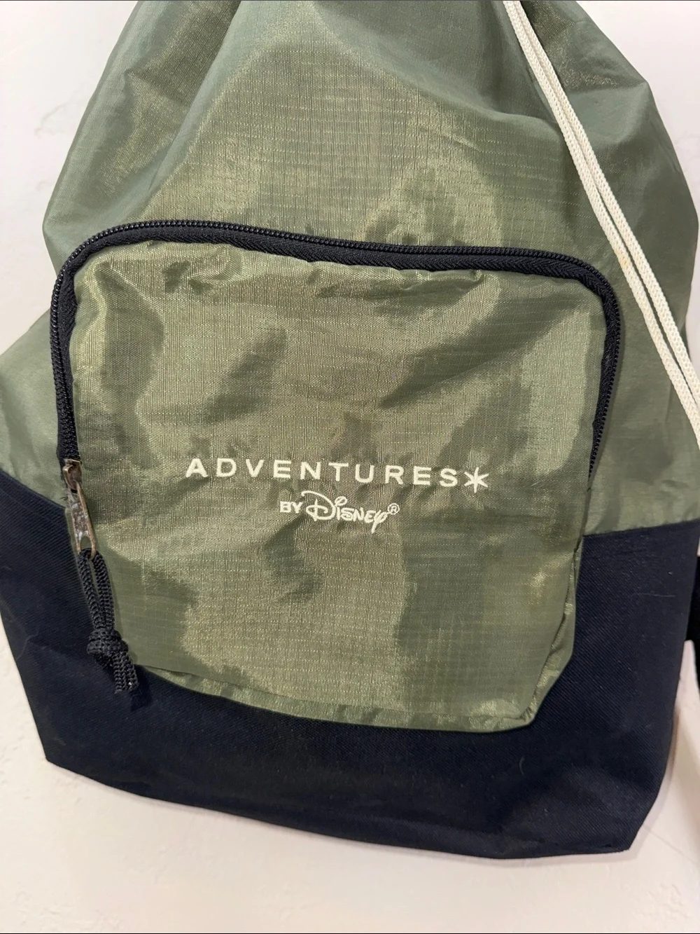 Adventures by Disney Men's / Women’s Green and Black Drawstring Backpack Wet Dry